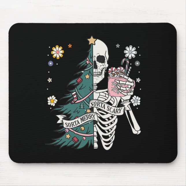 Sorta scary merry sorta christmas skeleton tree sa mouse mat (Front)