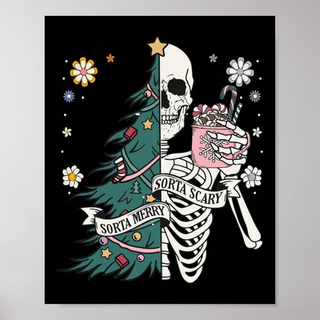Sorta scary merry sorta christmas skeleton tree sa poster (Front)