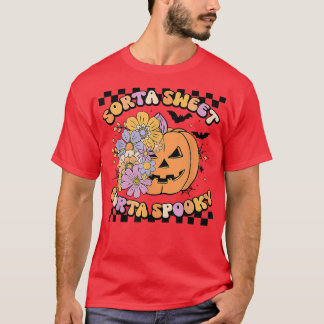 Sorta Sweet Sorta Spooky Flower Pumpkin Halloween  T-Shirt