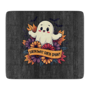 Sorta Sweet Sorta Spooky Halloween Ghost Fall Love Cutting Board
