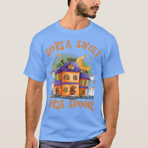 Sorta Sweet Sorta Spooky Watercolor Haunted House T-Shirt
