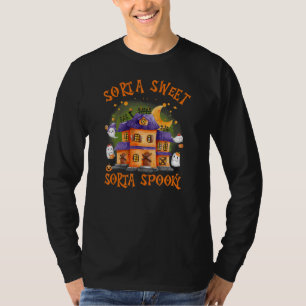 Sorta Sweet Sorta Spooky Watercolor Haunted House T-Shirt