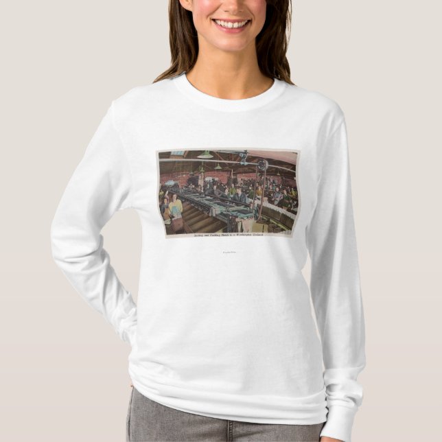 Sorting and Packing Factory & Workers (Interior) T-Shirt (Front)