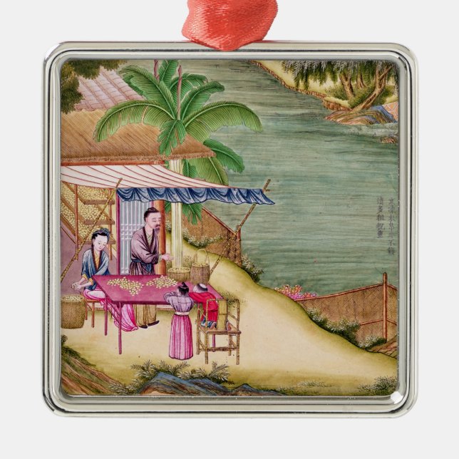 Sorting the Cocoons Metal Tree Decoration (Front)