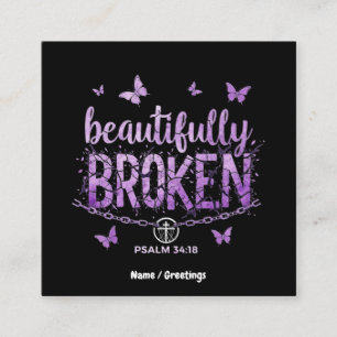 SOS Beautifully Broken Raising Awareness & Support Square Business Card