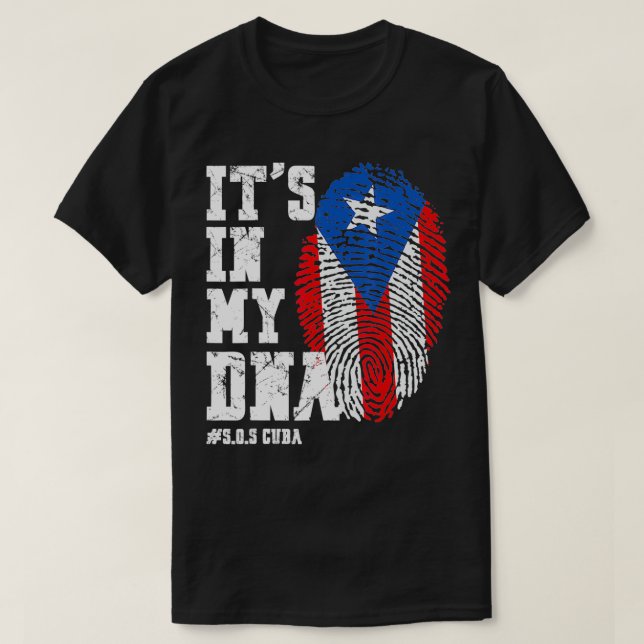 Sos Cuba Cuba Flag Cuban Pride it's in my DNA Men  T-Shirt (Design Front)