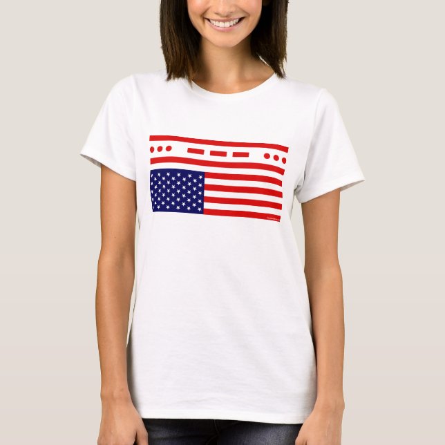 SOS Distress American Flag T-Shirt (Front)