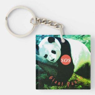 Sos Panda Acrylic Porteles Key Ring