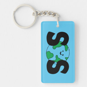SOS World Ecofriendly Icon Happy Earth Clipart Eco Key Ring