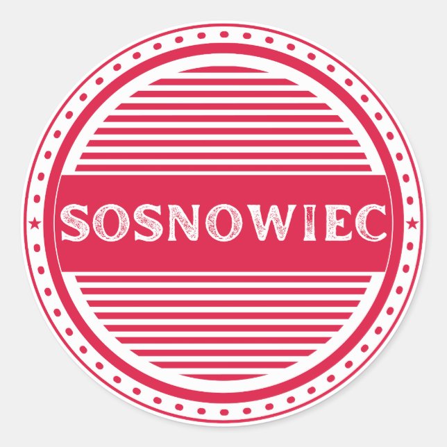 Sosnowiec City Pride Emblem – Polish Identity Classic Round Sticker (Front)