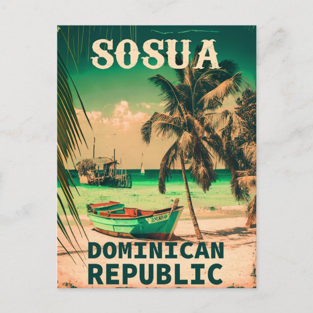 Sosúa Beach Dominican - ‌Vintage souvenirs 60s Postcard (Front)