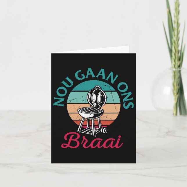 Soth African Bbq Nou Gaan Ons Braai South Africa 2 Card (Front)