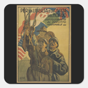 Sottoscrivete al Prestito - Vintage Italy War Square Sticker