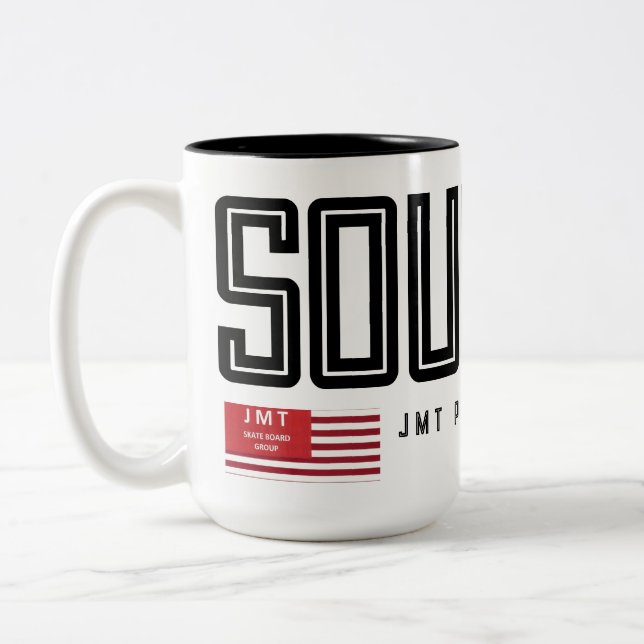SOUL BRO Two-Tone Mug, 15 oz Coffee Mug (Left)