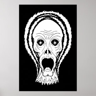 Soul Chilling Scream Weird Horror Art Poster