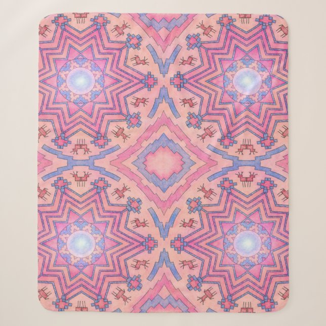 Soul Circle - Folklore Mandala of Inner Peace Sherpa Blanket (Front)