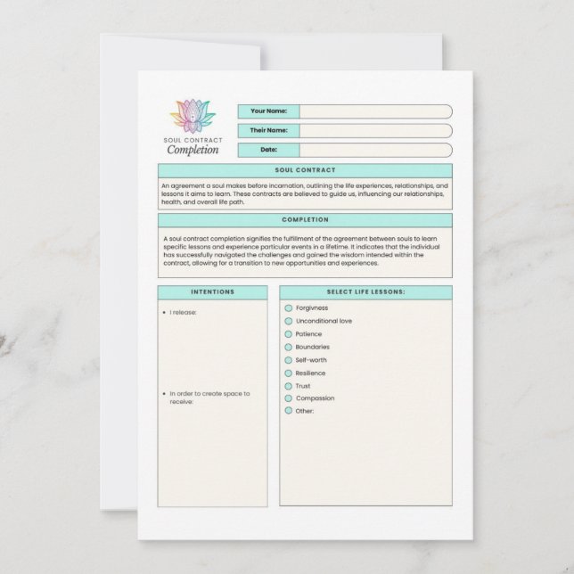 Soul Contract Complete Template Manifestation Gift (Front)