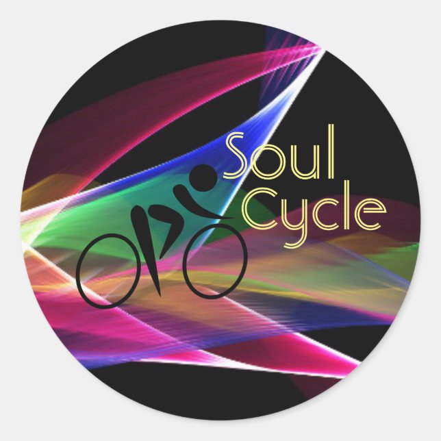 Soul Cycle Retro Neon Promotion Classic Round Sticker (Front)