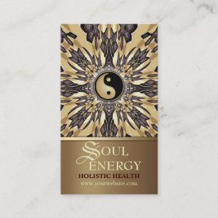 Soul Energy Yin Yang New Age Gold Business Card