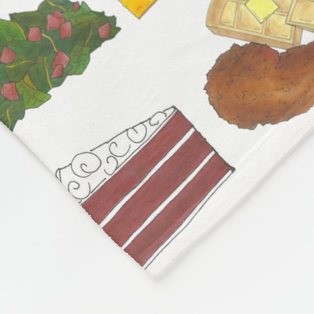 Soul Food Favourites Foodie Southern Cuisine Fleece Blanket (Corner)