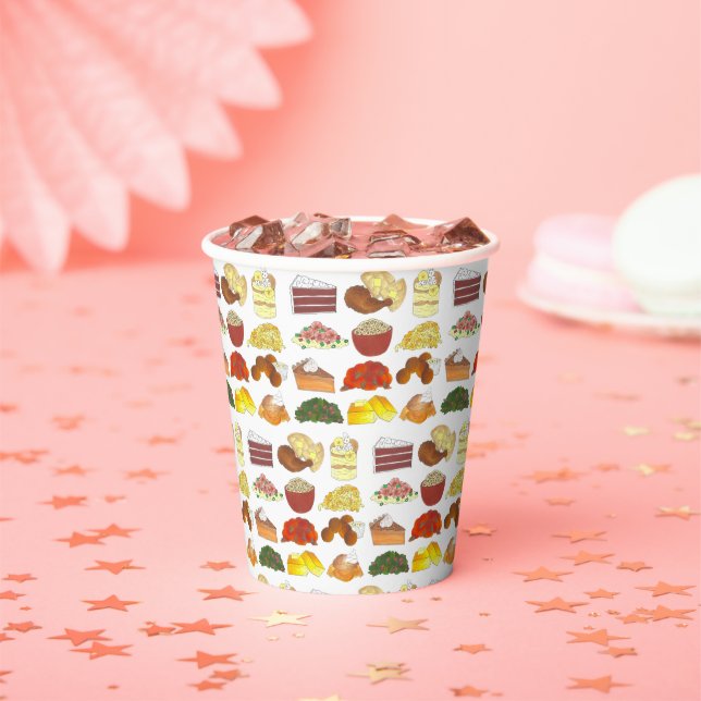 Soul Food Favourites Foodie Southern Cuisine Paper Cups (Insitu)