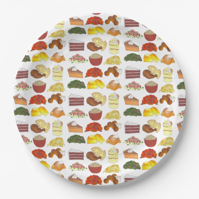 Soul Food Favourites Foodie Southern Cuisine Paper Plate (Front)