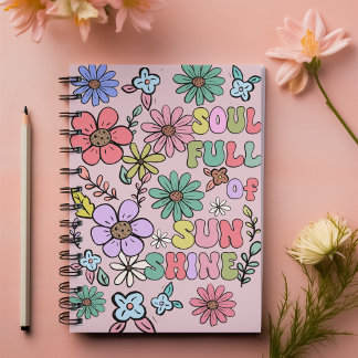 Soul full of sunshine pink customisable name notebook