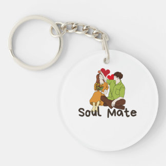 Soul Mate Acrylic Keychain – Romantic Couple Gift"