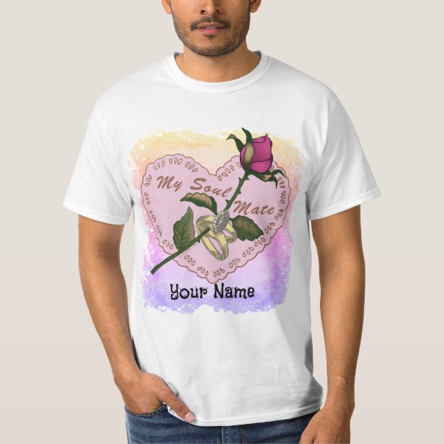 Soul Mate Rings rose  wedding t-shirt (Front)