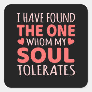 Soul Mate Valentine Romantic Valentines Day Couple Square Sticker