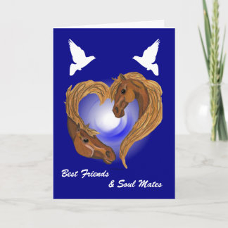Soul Mated Heart Horse Head Card