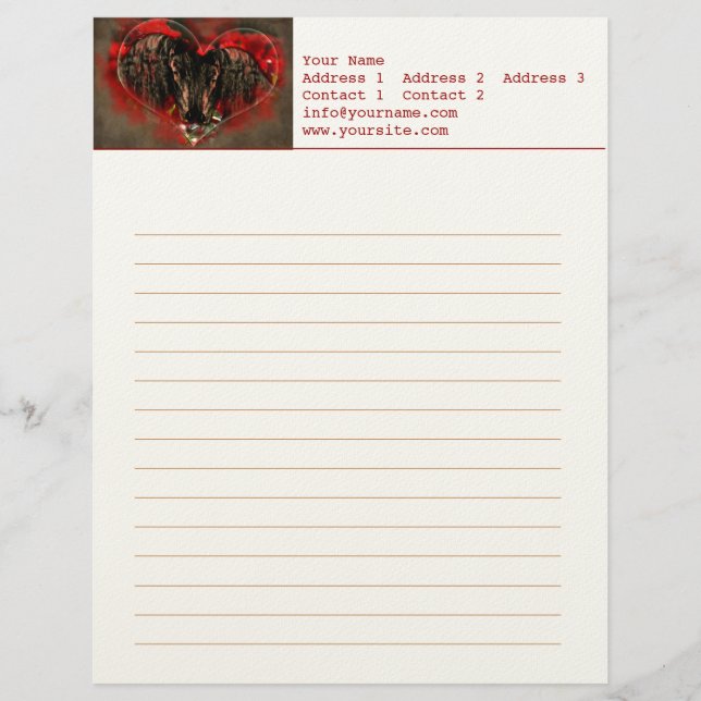 Soul Mates - Letterhead, Stationary Personalized Letterhead (Front)