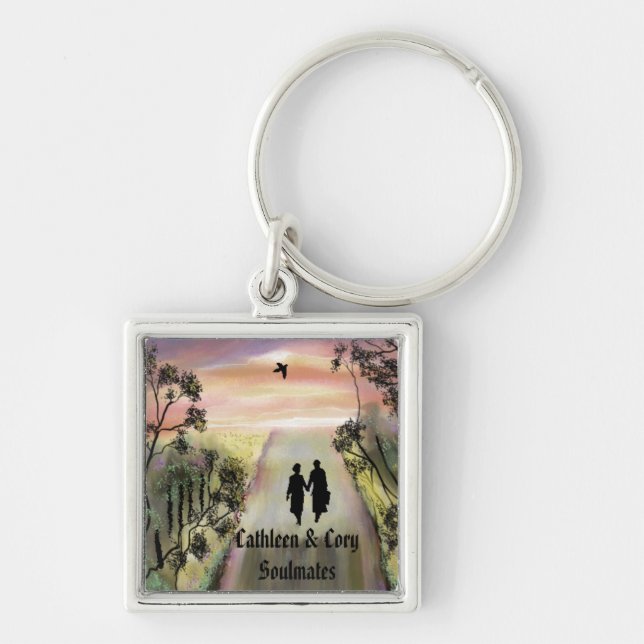"Soul Mates" personalised key ring"* Ring (Front)