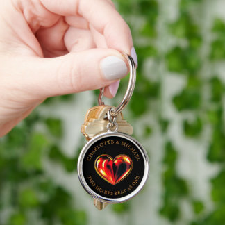 Soul Mates Two Hearts Beat As One Valentine Love Key Ring