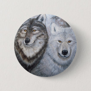 Soul Mates wolves 6 Cm Round Badge
