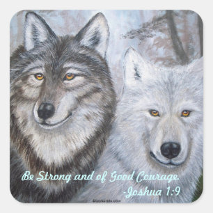 Soul Mates Wolves by Lori Karels Square Sticker