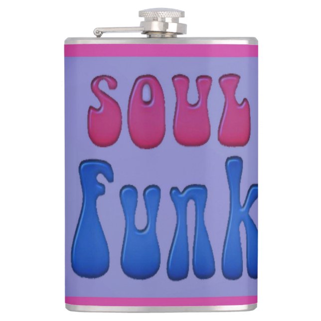 Soul Music Funky words graphics Hip Flask (Front)