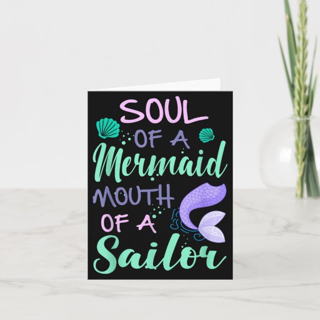 Soul Of A Marmaid Mouth Of A Sailor - Funny Mermai Card (Front)