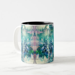 Soul or aura and binary code Two-Tone coffee mug