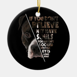 Soul Pitbull I Love Pitbull Dog They Have Souls Ceramic Tree Decoration