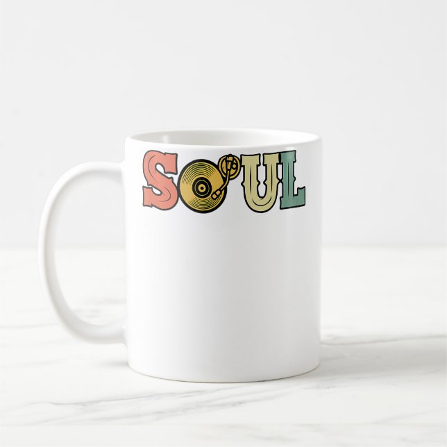 Soul Record Jazz Funk Turntable Vinyl Music Saxoph Coffee Mug (Left)