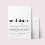 Soul Sister Definition Dictionary Art Greeting Card<br><div class="desc">Are you looking for the perfect card for your best friend? Look no further! This feel good Soul Sister definition card is the perfect card to show how much you appreciate your bestie! Whether you're looking for a meaningful birthday card for your bff or just a thoughtful card to remind...</div>