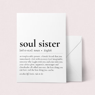 Soul Sister Definition Dictionary Art Greeting Card
