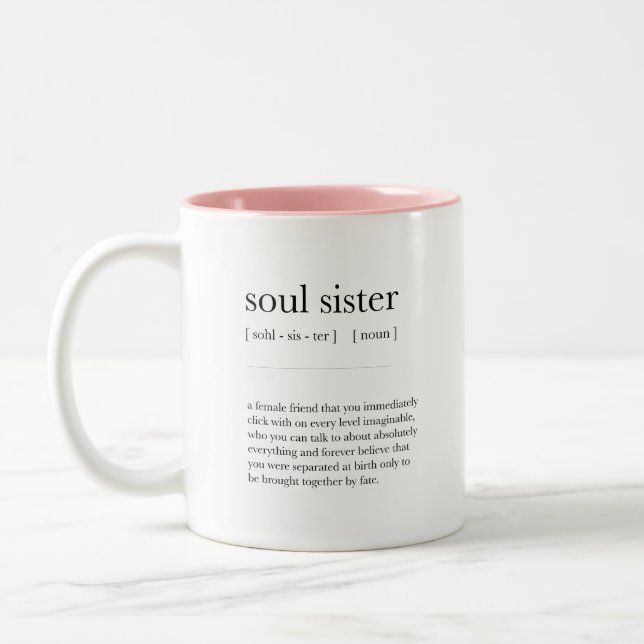 soul sister Definition Meaning Dictionary Art Deco Two-Tone Coffee Mug (Left)