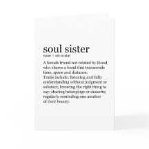 Soul Sister dictionary definition greeting card