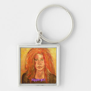 soul sister hippie girl key ring
