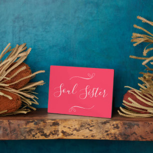 Soul Sister Hot Pink Modern Minimal Plaque