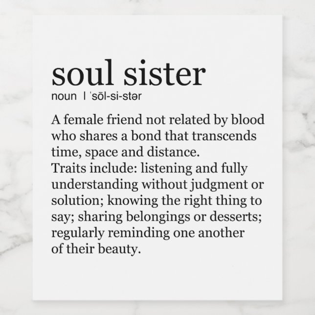 Soul Sister Wine Labels (Single Label)