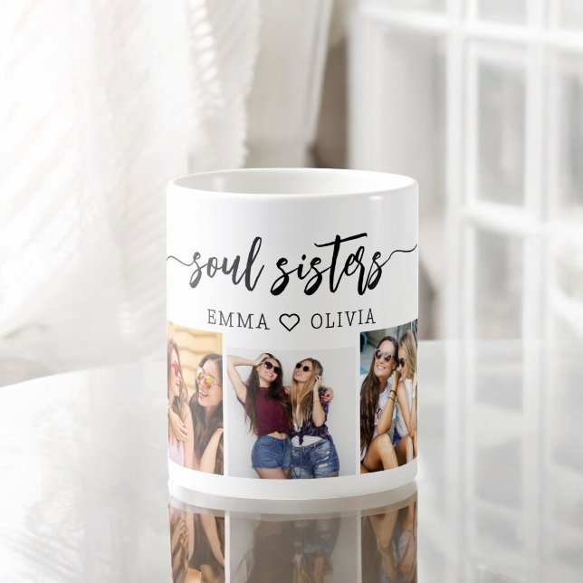 Soul Sisters 3 Photo Collage Keepsake Coffee Mug (Creator Uploaded)