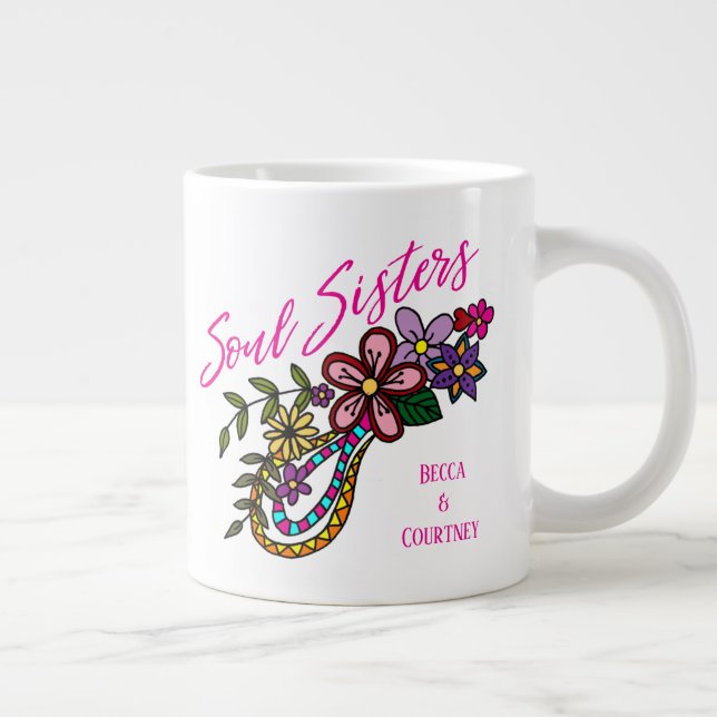Soul Sisters Best Friend BFF Friendship Large Coffee Mug (Right)